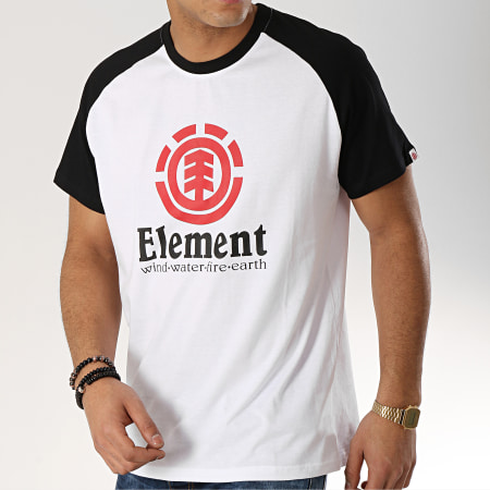 Element - Tee Shirt Vertical Raglan Blanc Noir