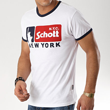 Schott NYC - Tee Shirt Adams Blanc 