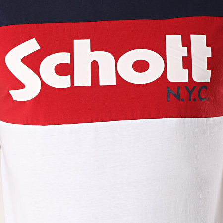 Schott NYC - Tee Shirt Danny Bleu Marine Blanc Rouge