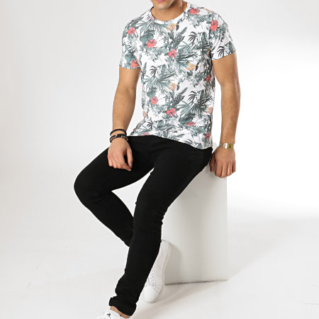 Deeluxe - Tee Shirt A Poche Oversize Floral Amazonia Blanc