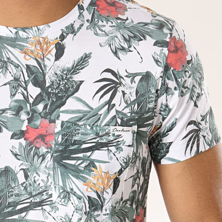 Deeluxe - Tee Shirt A Poche Oversize Floral Amazonia Blanc