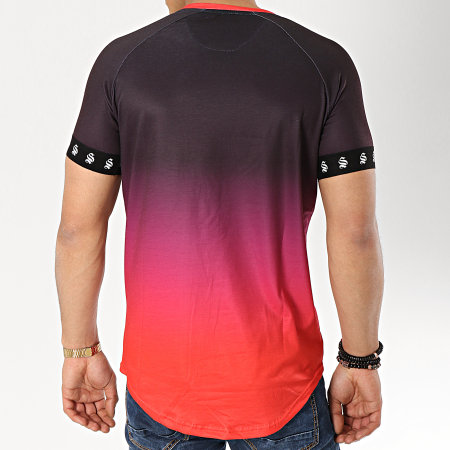 Sinners Attire - Tee Shirt Oversize Dégradé Dip Dye Noir Violet Rouge