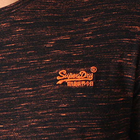 Superdry - Tee Shirt Orange Label Vintage Embroidery M10107ET Noir Orange Chiné