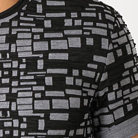 Uniplay - Tee Shirt Oversize UY337 Noir Gris Chiné 