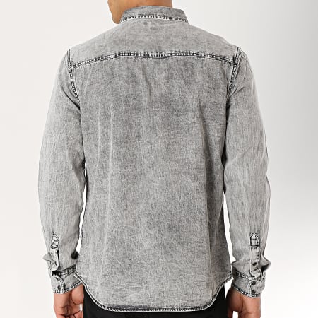 American People - Chemise Manches Longues Senim Gris 