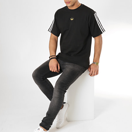 Adidas Originals - Tee Shirt A Bandes Floating DV3262 Noir Doré