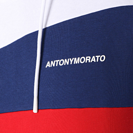 Antony Morato - Sweat Capuche MMFL00501 Blanc Bleu Marine Rouge