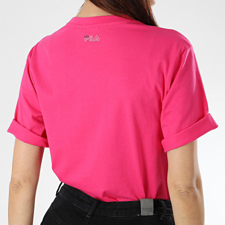 Fila - Tee Shirt Femme Lei 682062 Rose Blanc Gris Chiné