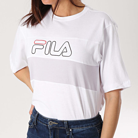 Fila - Tee Shirt Femme Lei 682062 Blanc Lila 