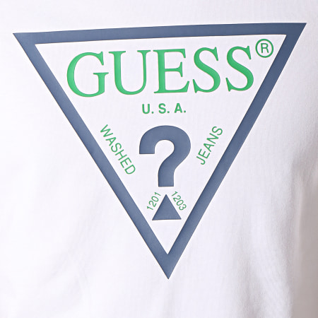 Guess - Tee Shirt M92I24-J1300 Blanc Vert