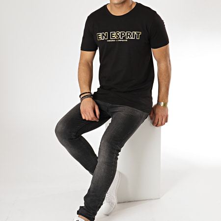 Heuss L'Enfoiré - Esprit Outline Camiseta Negro Oro