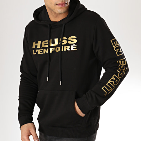 Heuss L'Enfoiré - Sweat Capuche Logo Noir Or