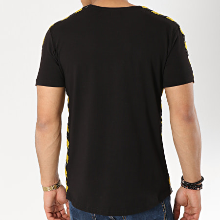 Ikao - Tee Shirt Oversize Avec Bandes F418 Noir Jaune