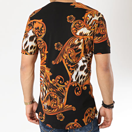 Ikao - Tee Shirt Oversize F474 Noir Leopard Renaissance