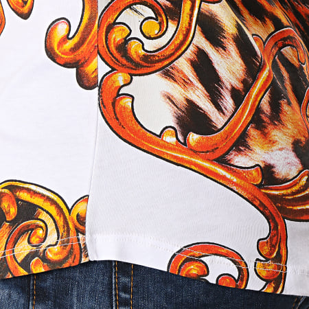 Ikao - Tee Shirt Oversize F474 Blanc Leopard Renaissance