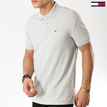 Tommy Jeans - Polo Manches Courtes Classics Solid 6112 Gris Chiné