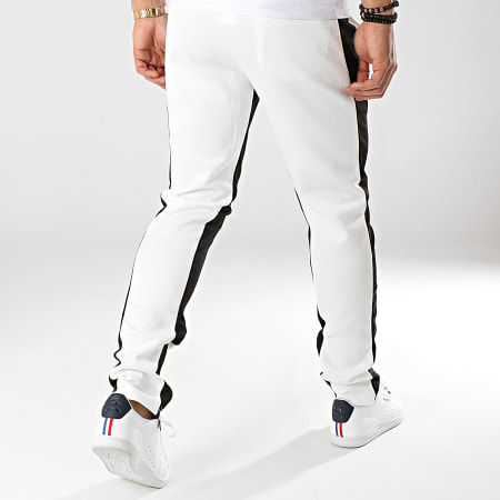 Zayne Paris  - Pantalon Jogging Avec Bandes MK01 Blanc Noir