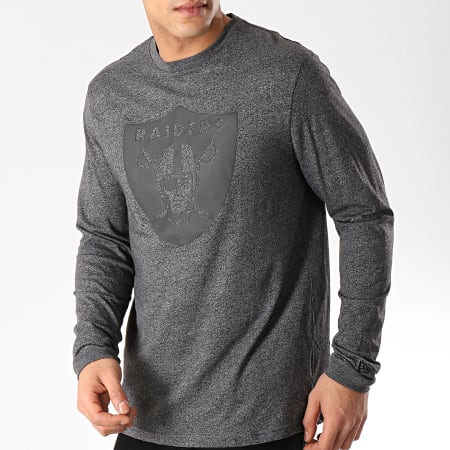 New Era - Tee Shirt Manches Longues Tonal Oakland Raiders 11859979 Gris Anthracite Chiné