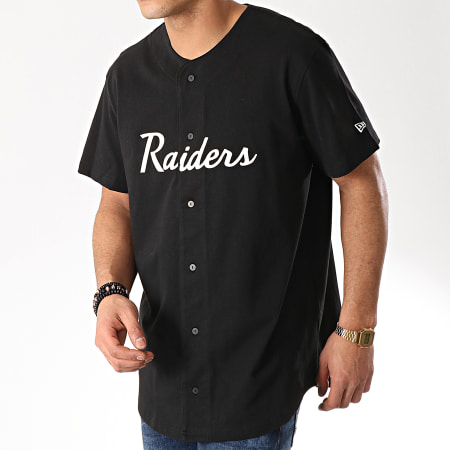 New Era - Tee Shirt De Baseball Oakland Raiders Script Button 11859997 Noir