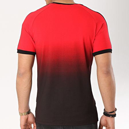 Terance Kole - Tee Shirt A Bandes 98215 Rouge Noir Dégradé