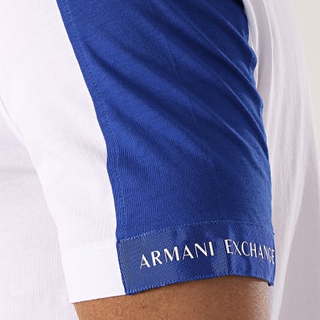 Armani Exchange - Polo Manches Courtes 3GZFAA-ZJH4Z Blanc Bleu Roi