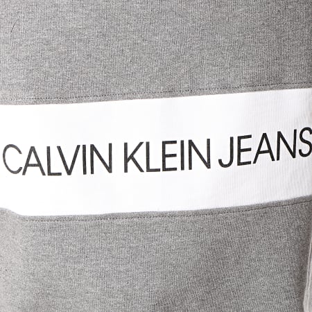 Calvin Klein - Sweat Col Zippé Institutional Logo 1250 Gris Chiné