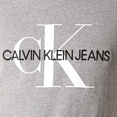 Calvin Klein - Tee Shirt Monogram Embroidery 1293 Gris Chiné