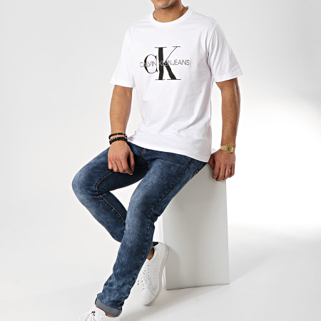 Calvin Klein - Tee Shirt Monogram Embroidery 1293 Blanc