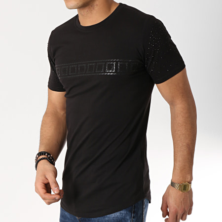 MTX - Tee Shirt Oversize Strass FX186 Noir
