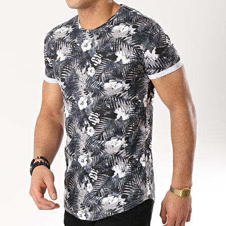 MTX - Tee Shirt Oversize Floral F1002 Noir Gris