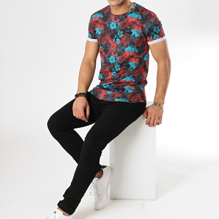 MTX - Tee Shirt Oversize Floral F1002 Turquoise Rouge