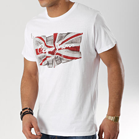 Pepe Jeans - Tee Shirt Flag Blanc