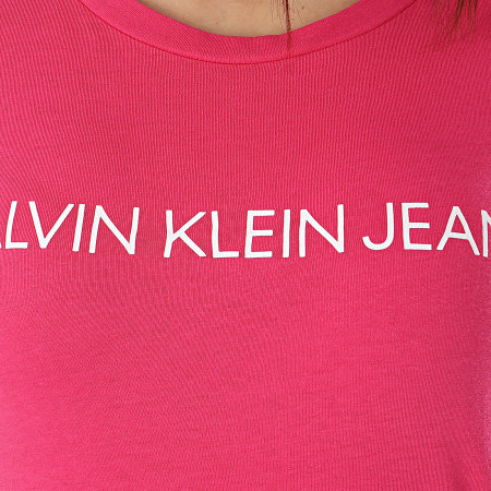 Calvin Klein - Tee Shirt Femme Institutional Logo Slim Rose