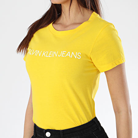 Calvin Klein - Tee Shirt Femme Institutional Logo 7940 Jaune