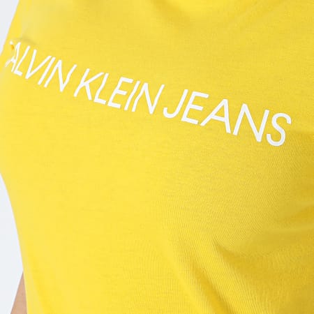 Calvin Klein - Tee Shirt Femme Institutional Logo 7940 Jaune