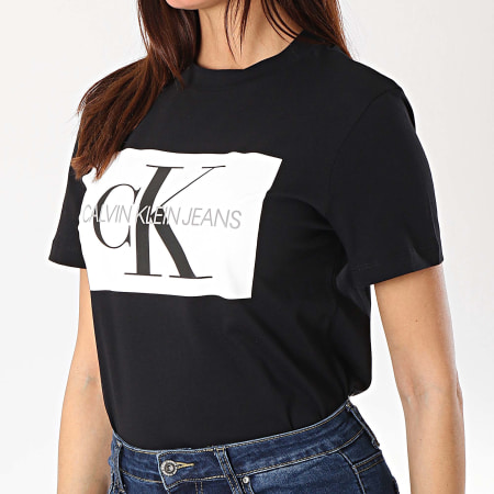 Calvin Klein - Tee Shirt Femme Iconic Monogram Box 1216 Noir