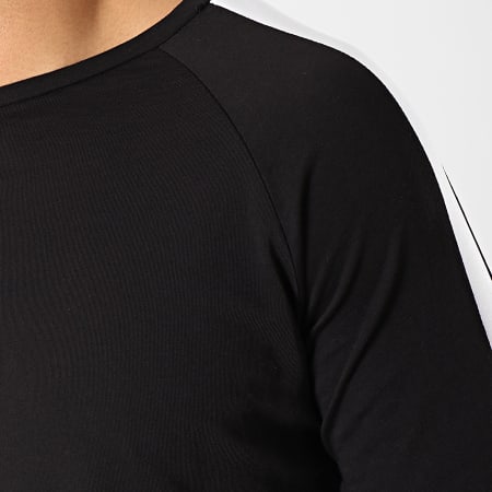 Frilivin - Tee Shirt Manches Longues Oversize Avec Bandes 6674 Noir Blanc