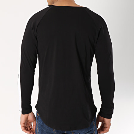 Frilivin - Tee Shirt Manches Longues Oversize Avec Bandes 6674 Noir Blanc