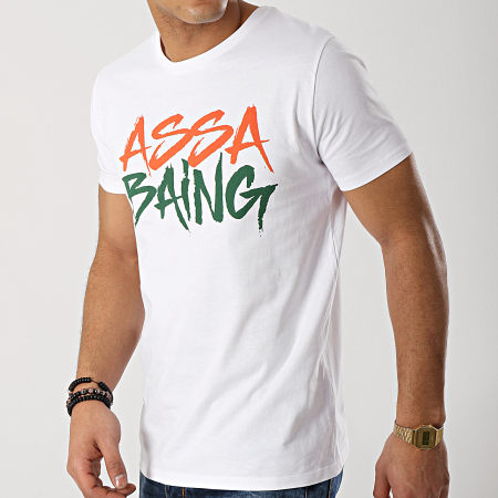 Landy - Tee Shirt Assa Baing Blanc Orange Vert