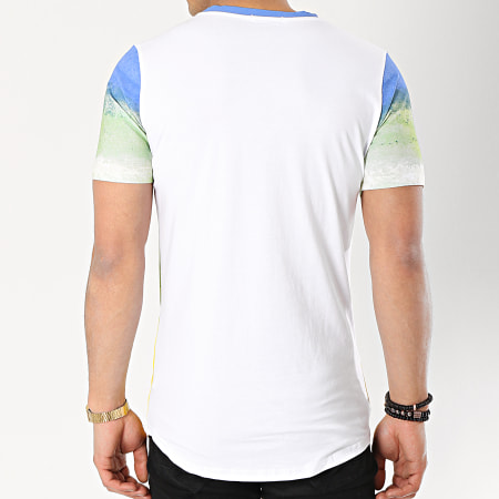 MTX - Tee Shirt Oversize Dégradé FX252 Blanc Bleu Vert Jaune
