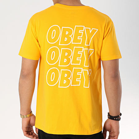 Obey - Tee Shirt Jumbled Eyes Jaune