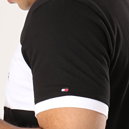 Tommy Hilfiger - Tee Shirt Logo Flag 1170 Noir Blanc