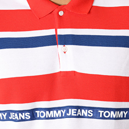Tommy Hilfiger - Polo Manches Courtes Multi Stripes 6023 Rouge Blanc Bleu Marine