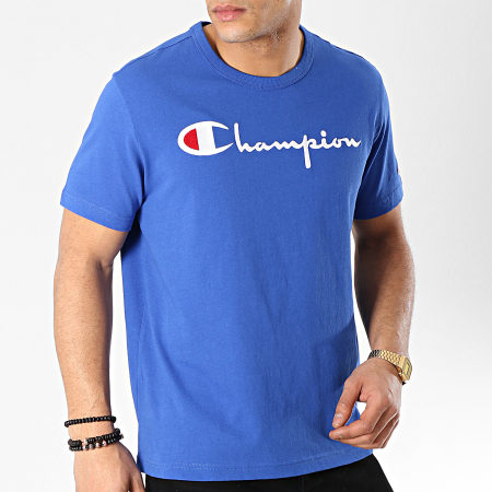 Champion - Tee Shirt Script Logo 210972 Bleu Roi