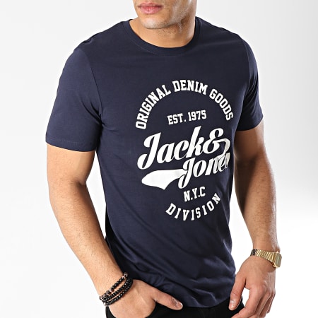 Jack And Jones - Tee Shirt Rafa Bleu Marine