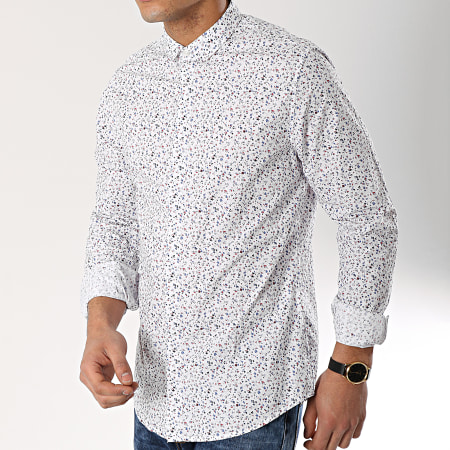 Only And Sons - Chemise Manches Longues Floral Todd Blanc