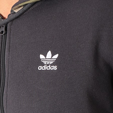 Adidas Originals - Sweat Zippé Capuche DV2019 Gris Camouflgae Vert Kaki