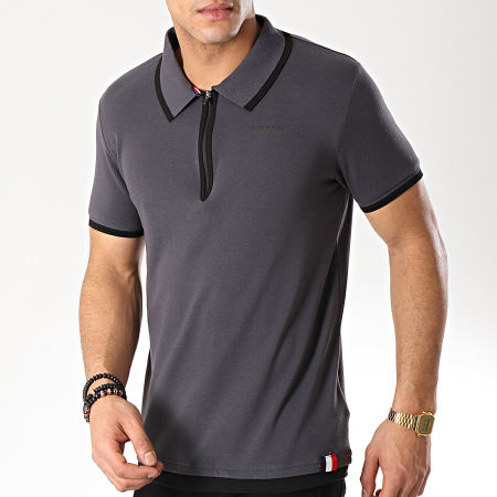 American People - Polo Manches Courtes Silk Gris