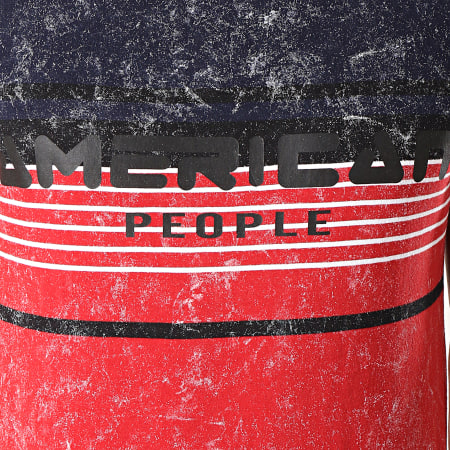 American People - Tee Shirt Street Bleu Marine Rouge
