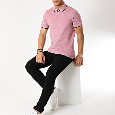 Jack And Jones - Polo Manches Courtes Paulos Rouge Blanc